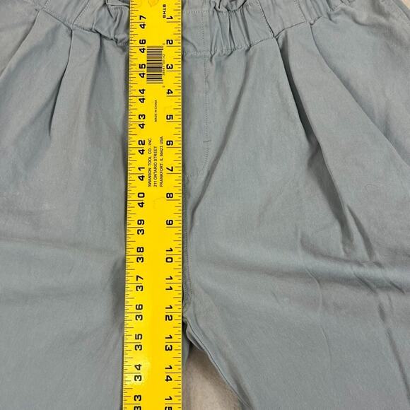 ee:some Capris Womens L Cotton Light Blue Culottes Wide Leg Elastic Waist - Picture 7 of 9